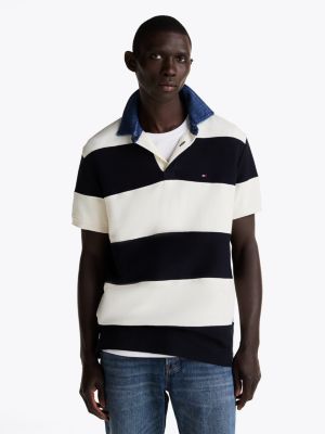 multi relaxed fit rugby stripe polo shirt for men tommy hilfiger