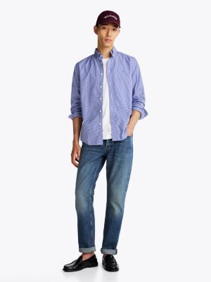 meerdere kleuren regular fit poplin overhemd met ginghamruit voor heren - tommy hilfiger