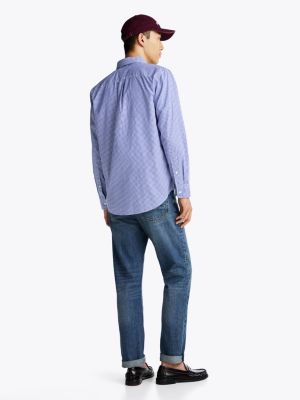 chemise en popeline à motif vichy plusieurs couleurs pour hommes tommy hilfiger