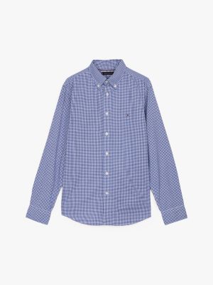 meerdere kleuren regular fit poplin overhemd met ginghamruit voor heren - tommy hilfiger