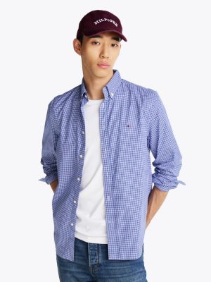 meerdere kleuren regular fit poplin overhemd met ginghamruit voor heren - tommy hilfiger