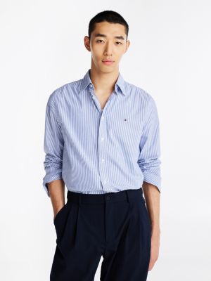 multi regular fit gestreiftes popeline-hemd für herren - tommy hilfiger