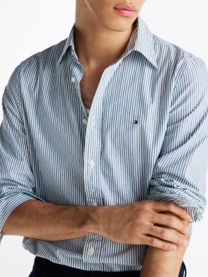 multi th flex regular fit stripe shirt for men tommy hilfiger