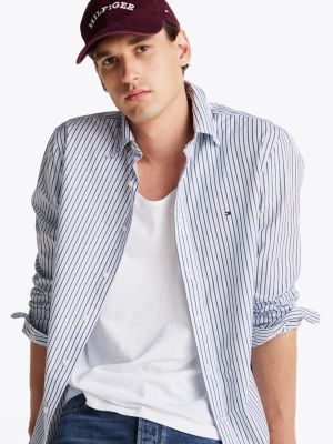 multi th flex regular fit stripe shirt for men tommy hilfiger