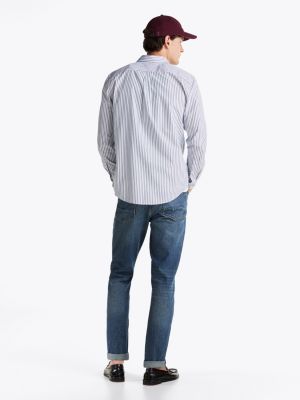 multi th flex regular fit stripe shirt for men tommy hilfiger