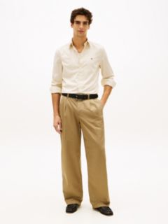 TH Flex Regular Fit Button-Down Shirt — Beige 3
