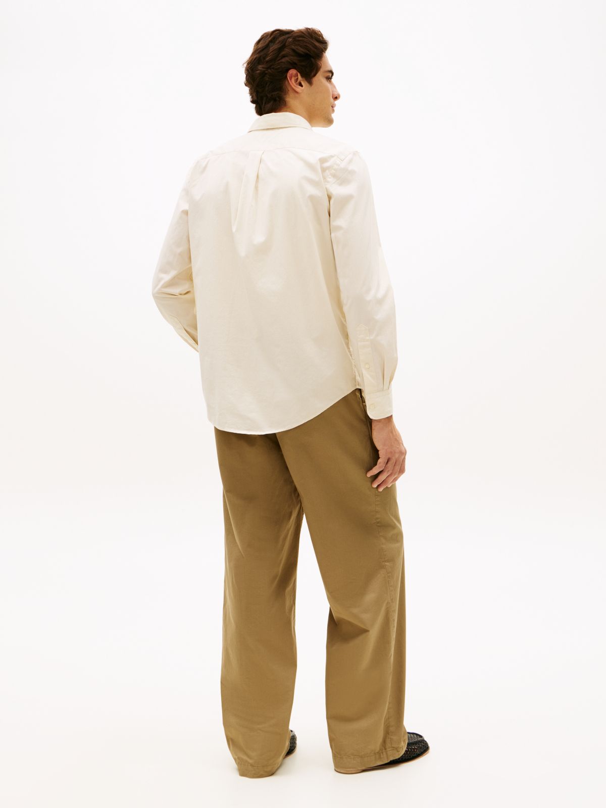 TH Flex Regular Fit Button-Down Shirt — Beige