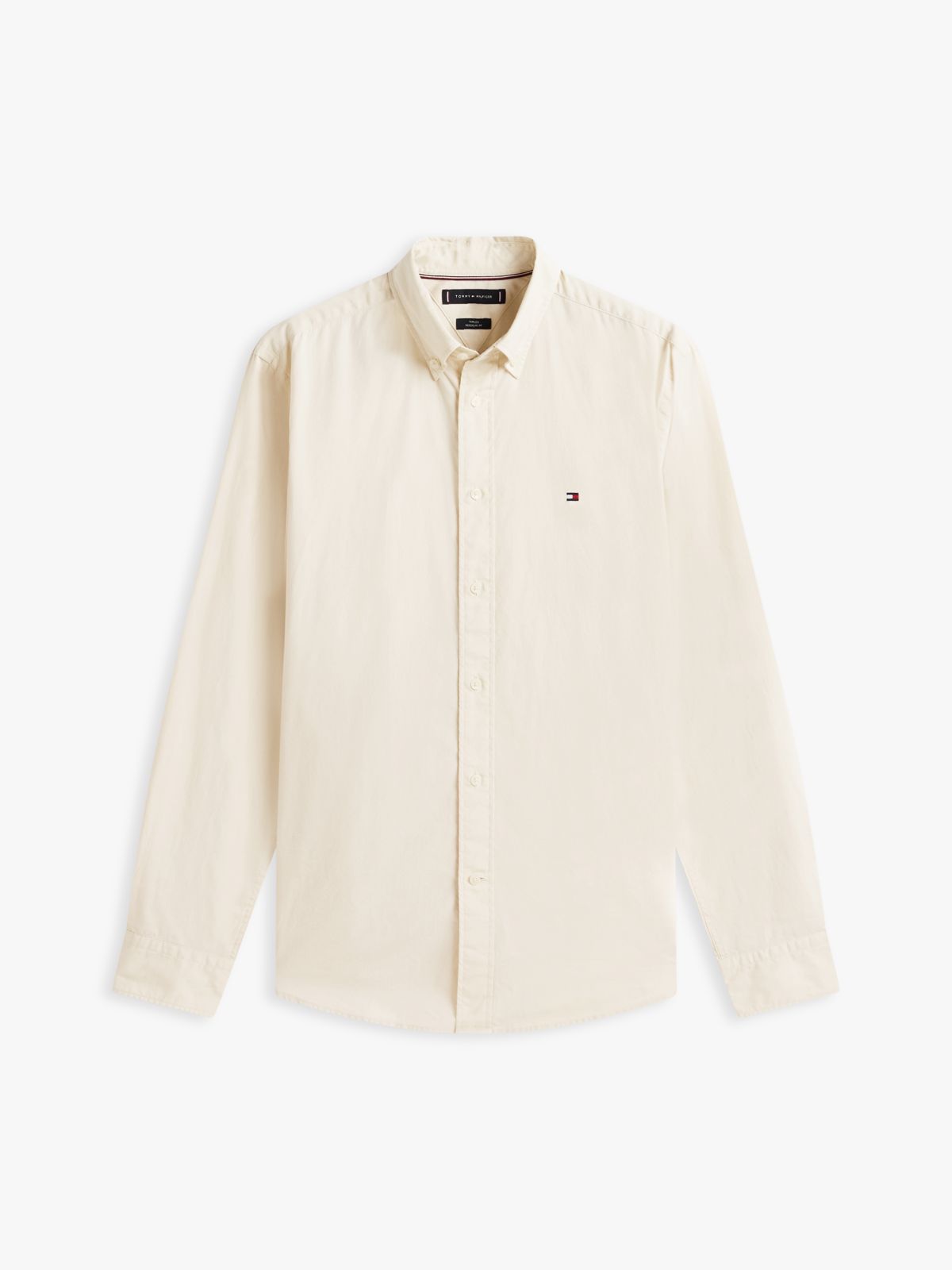 TH Flex Regular Fit Button-Down Shirt — Beige