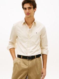 TH Flex Regular Fit Button-Down Shirt — Beige 1
