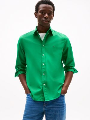 green th flex regular fit popeline-hemd für herren - tommy hilfiger