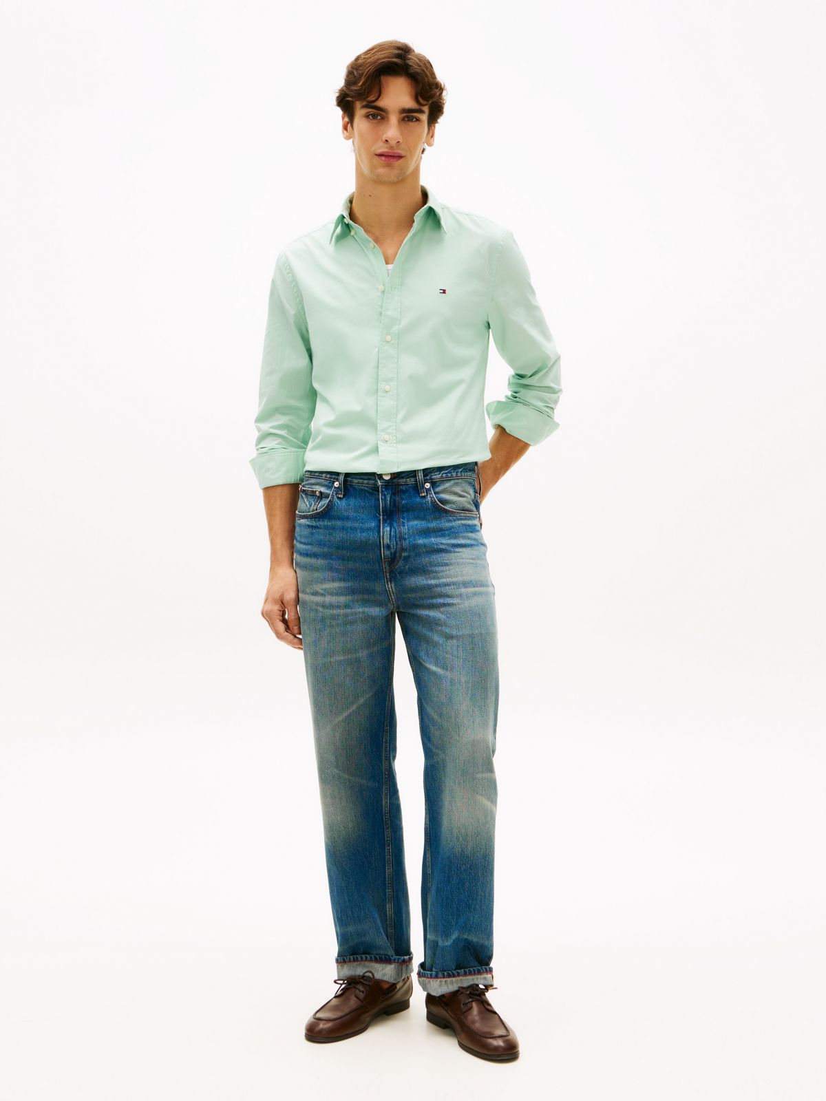 TH Flex Regular Fit Button-Down Shirt — Green