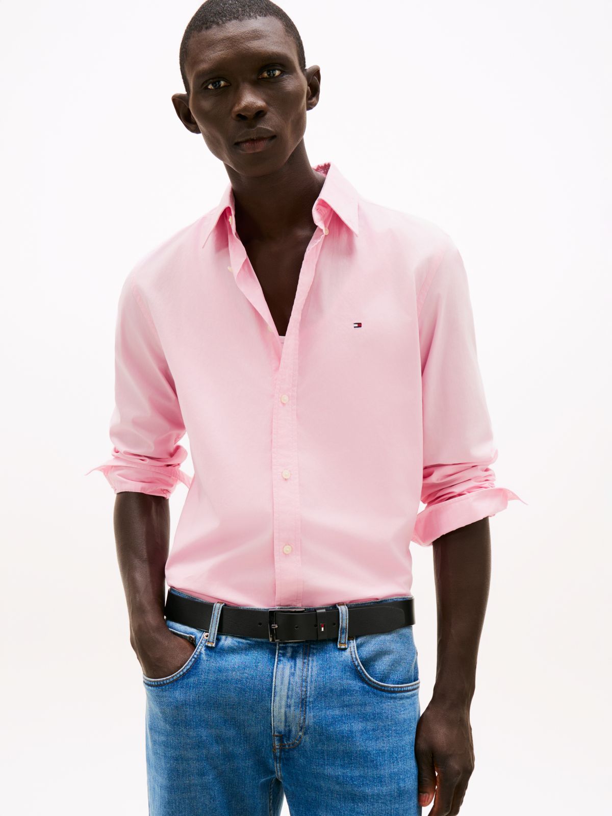 TH Flex Regular Fit Button-Down Shirt — Pink