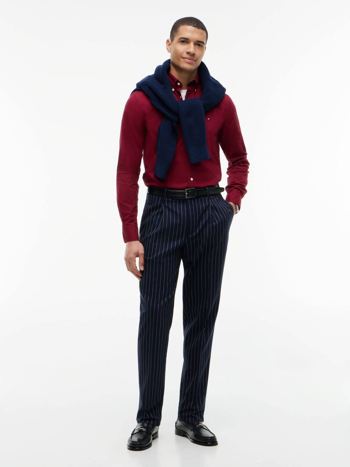 TH Flex Regular Fit Button-Down Shirt — Purple