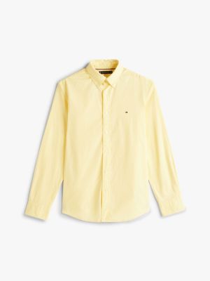 yellow th flex regular fit poplin shirt for men tommy hilfiger