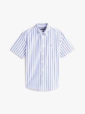 multi regular fit short sleeve poplin shirt for men tommy hilfiger