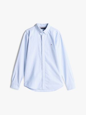 chemise coupe standard à rayures bleu pour hommes tommy hilfiger