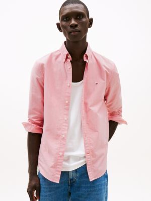 Pink denim shirt men hotsell