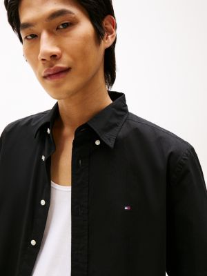 chemise coupe standard th flex black pour hommes tommy hilfiger