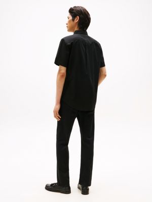 schwarz th flex regular fit kurzarmhemd für herren - tommy hilfiger