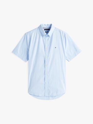 blue regular fit short sleeve shirt for men tommy hilfiger