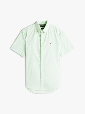 chemise coupe standard à manches courtes vert pour hommes tommy hilfiger