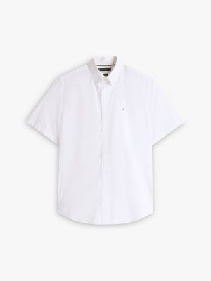 white regular fit short sleeve shirt for men tommy hilfiger