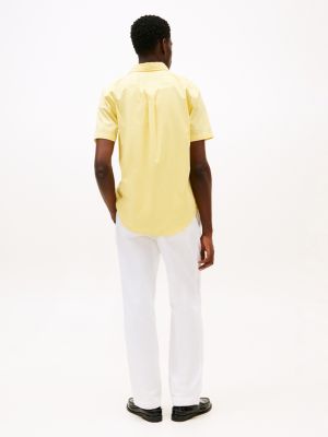 yellow regular fit short sleeve shirt for men tommy hilfiger