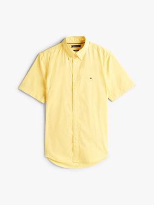 yellow regular fit short sleeve shirt for men tommy hilfiger