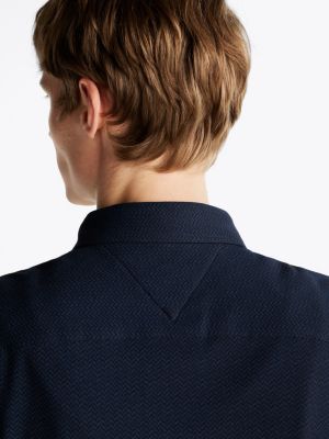 blau performance slim fit piqué-poloshirt für herren - tommy hilfiger