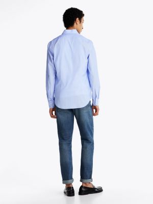 blue smart casual th flex slim shirt for men tommy hilfiger