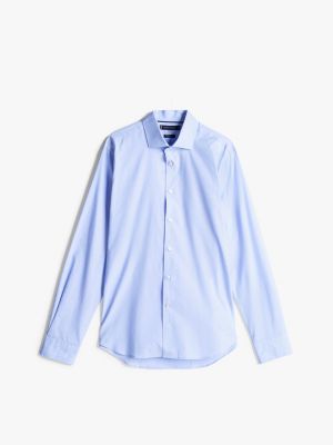 blue smart casual th flex slim shirt for men tommy hilfiger