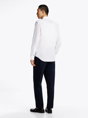 weiß smart casual th flex slim fit hemd für herren - tommy hilfiger