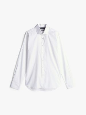 white smart casual th flex slim shirt for men tommy hilfiger