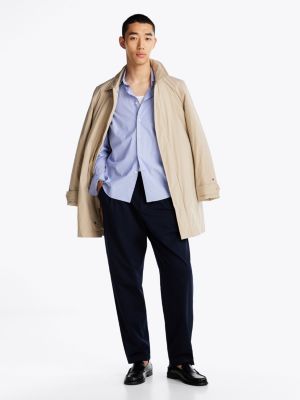 blauw smart casual regular fit overhemd met th flex voor heren - tommy hilfiger