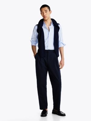 chemise coupe standard smart casual th flex bleu pour hommes tommy hilfiger