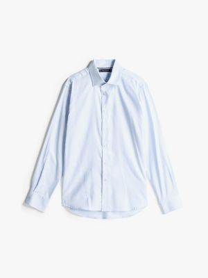 chemise coupe standard smart casual th flex bleu pour hommes tommy hilfiger