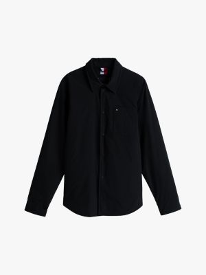 giacca stile camicia ripiegabile nero da uomini tommy hilfiger