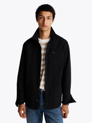 black packable shirt jacket for men tommy hilfiger