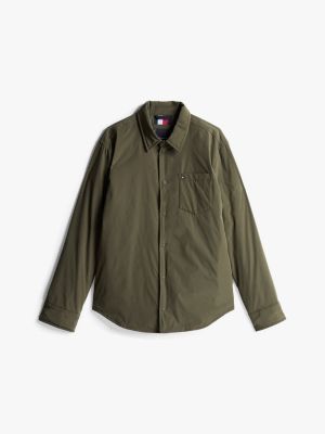 giacca stile camicia ripiegabile verde da uomini tommy hilfiger