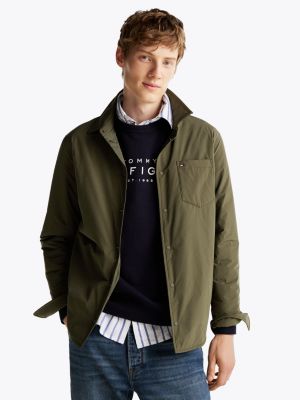 green packable shirt jacket for men tommy hilfiger