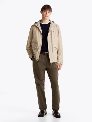 beige verstaubare relaxed fit jacke für herren - tommy hilfiger