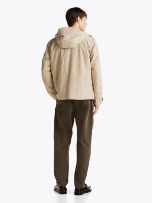 beige verstaubare relaxed fit jacke für herren - tommy hilfiger