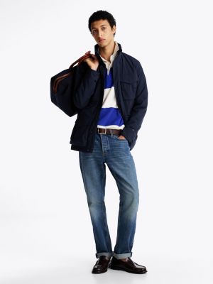 giacca multitasche idrorepellente ripiegabile blu da uomini tommy hilfiger