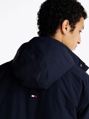 blue water repellent packable field jacket for men tommy hilfiger