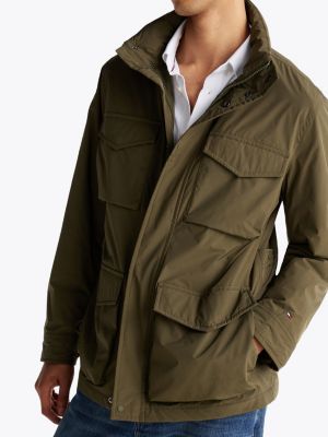 green water repellent packable field jacket for men tommy hilfiger