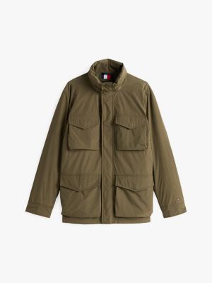 grün wasserabweisende, verstaubare feldjacke für herren - tommy hilfiger