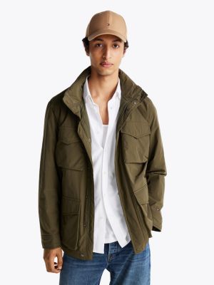 veste militaire déperlante compressible green pour hommes tommy hilfiger