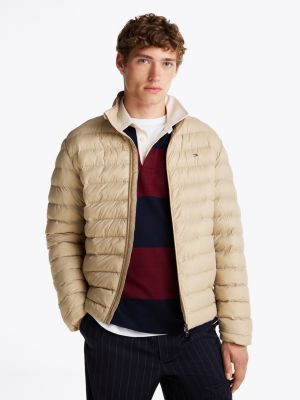 khaki relaxed packable padded jacket for men tommy hilfiger