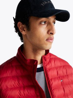 red relaxed packable padded jacket for men tommy hilfiger