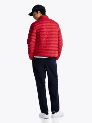 red relaxed packable padded jacket for men tommy hilfiger